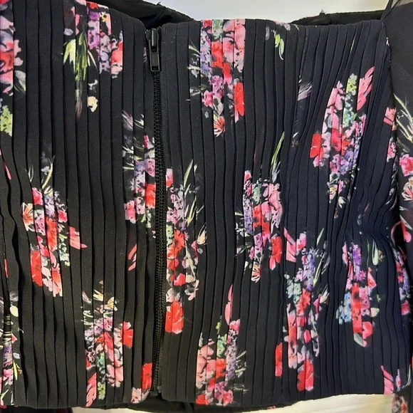 AMUR Beverly Top Sheer Long Sleeve Floral Black Corset Womens size Large - Picture 7 of 15